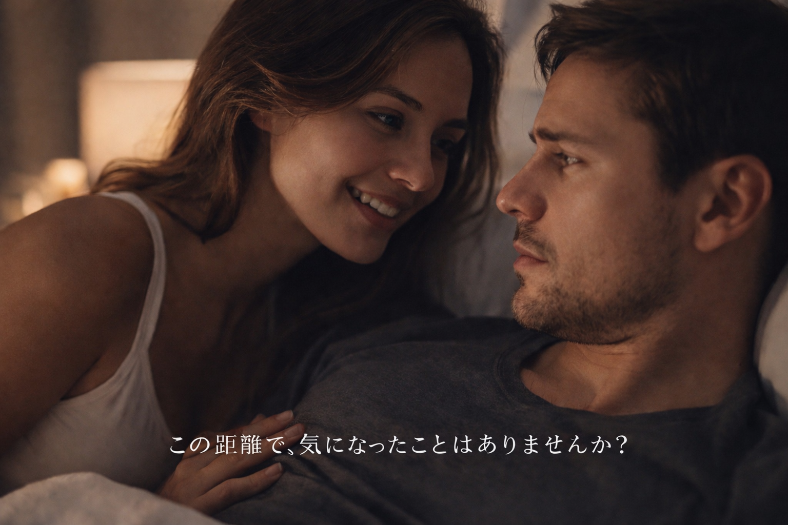 距離が近い男女と静かな夜のイメージ